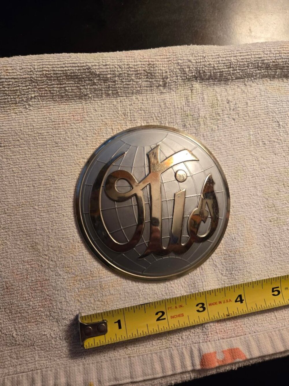 Antique Otis Elevator Emblem Badge Nameplate Brass 4 Inch